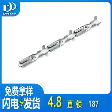 兴通-4.8直锁187直型母端4.8插簧4.8直插接线端子187带锁端子-工厂直销